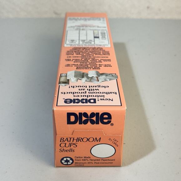 Dixie VTG 1990 Discontinued 3 oz Paper Bathroom Cups Pink Beach Shell Print New - Picture 4 of 4